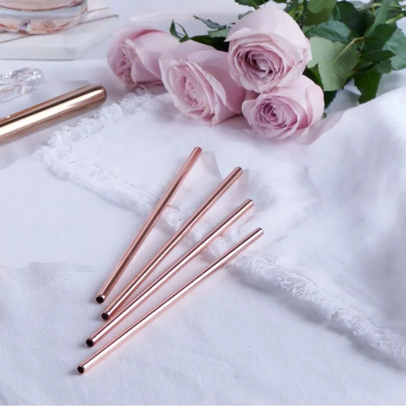 Copper Drinking Straws - Pack of 6